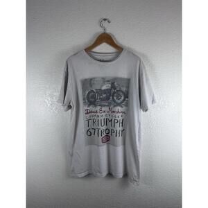 Deus Ex Machina Triumph 67 Trophy T Shirt Mens Large Gray Motorcycle